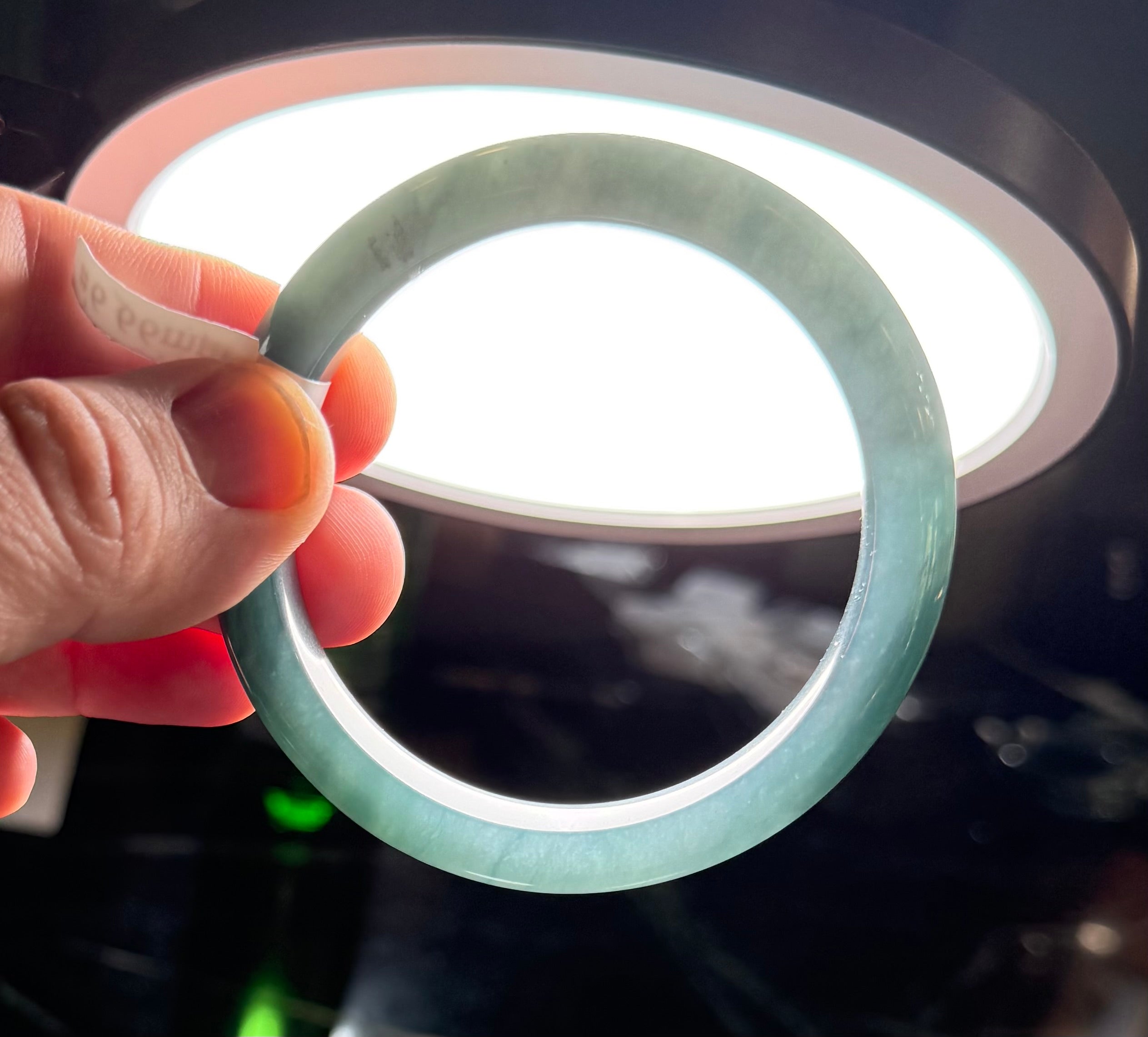 Green Blue Guatemalan Jade Bangle 66 mm