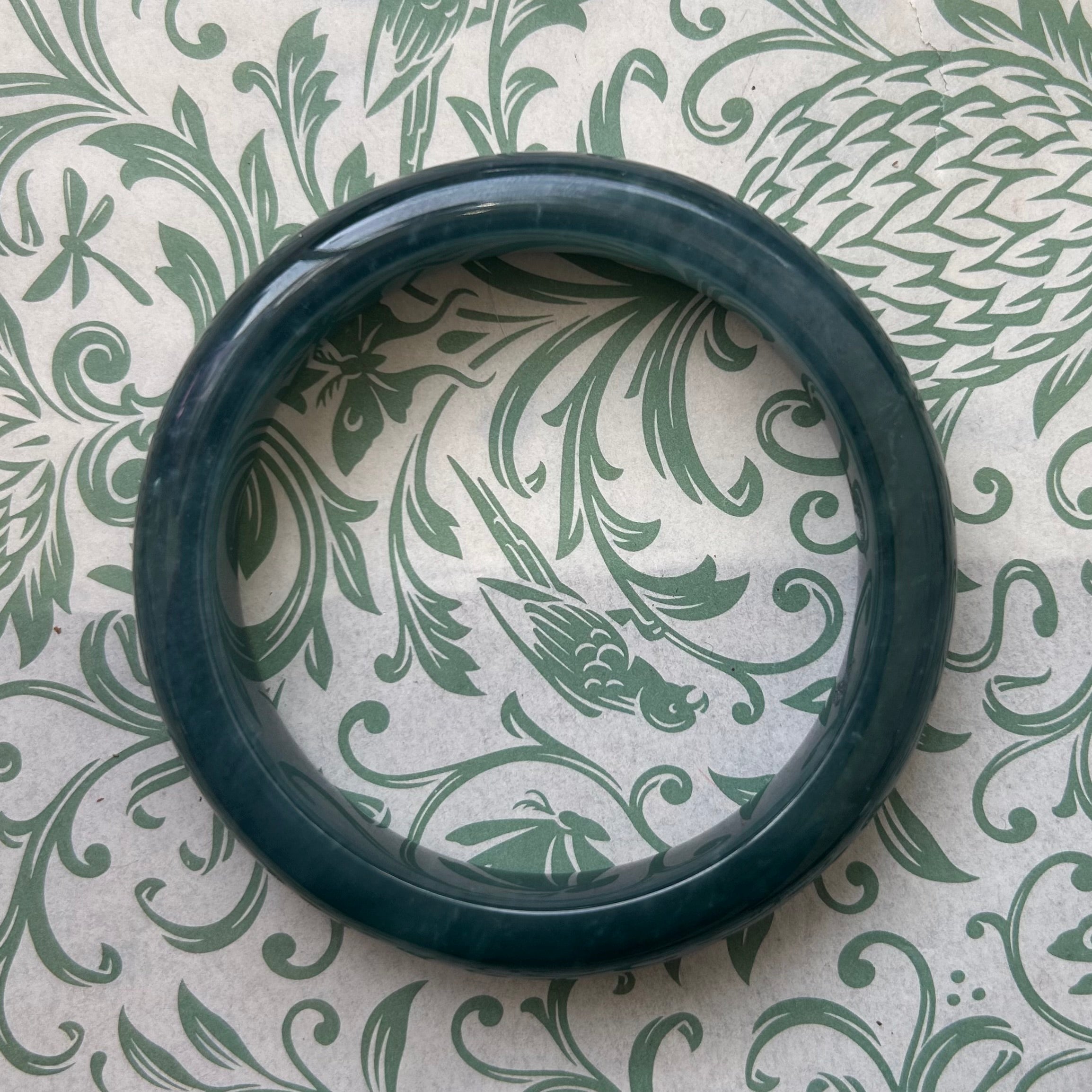 Green Blue Guatemalan Jade Bangle 67.5mm