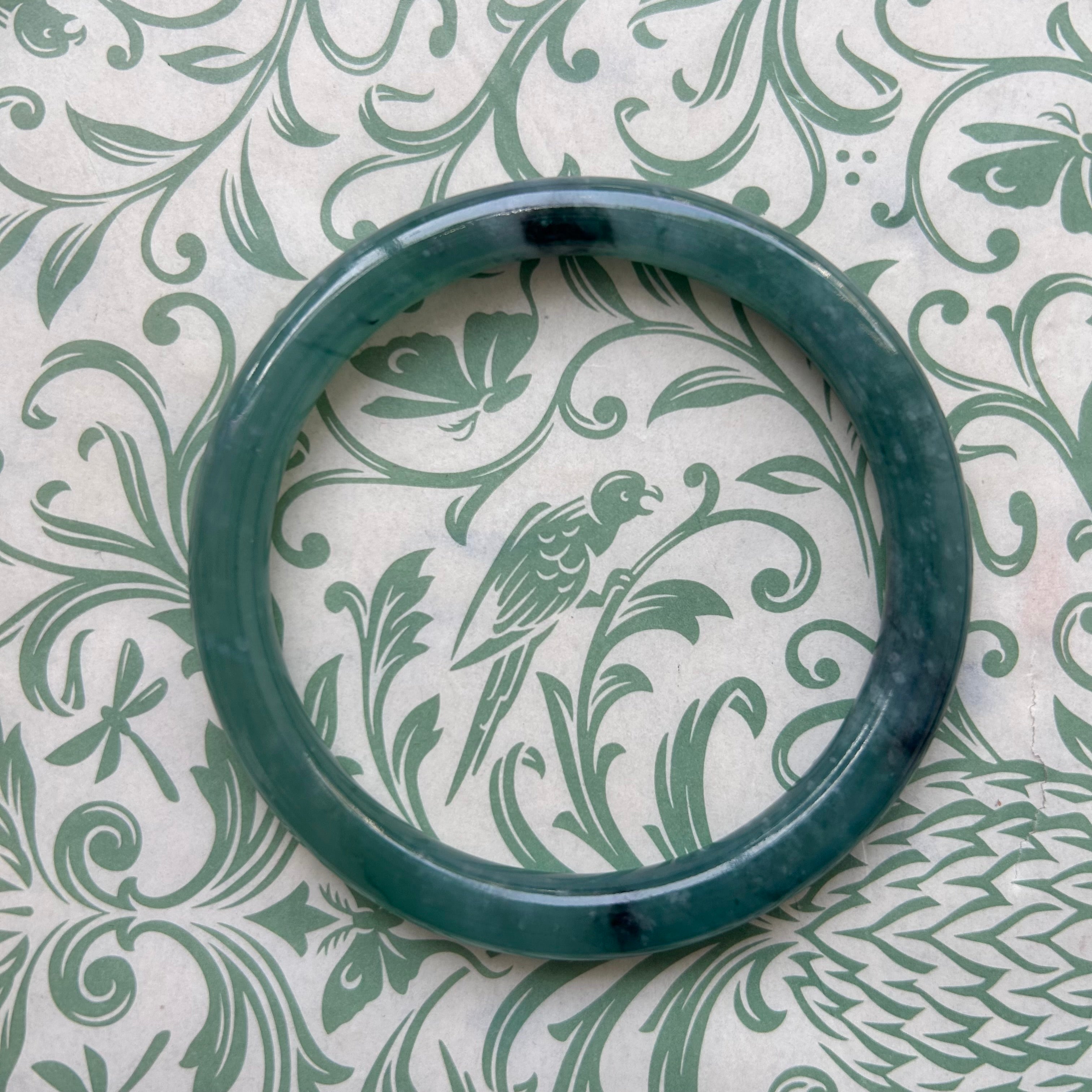 Green Blue Guatemalan Jade Bangle 63mm