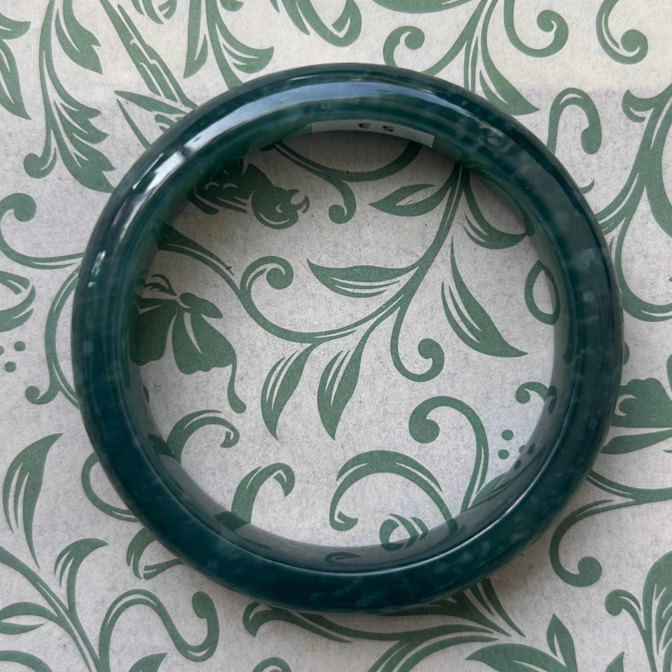 Green Blue Guatemalan Honey Jade Bangle 53 mm