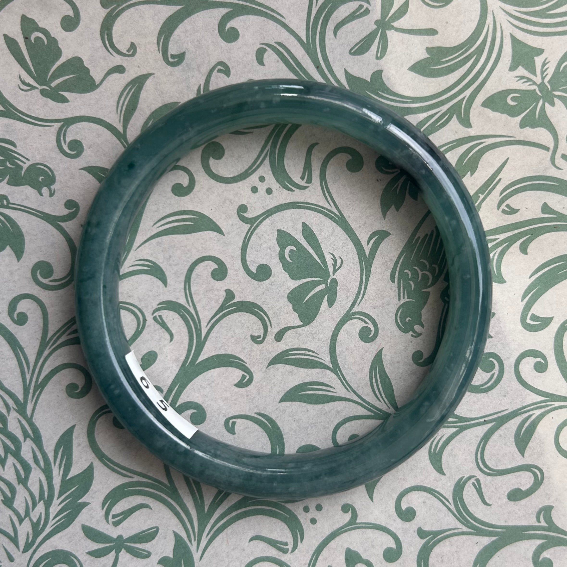Green Blue Guatemalan Honey Jade Bangle 65mm