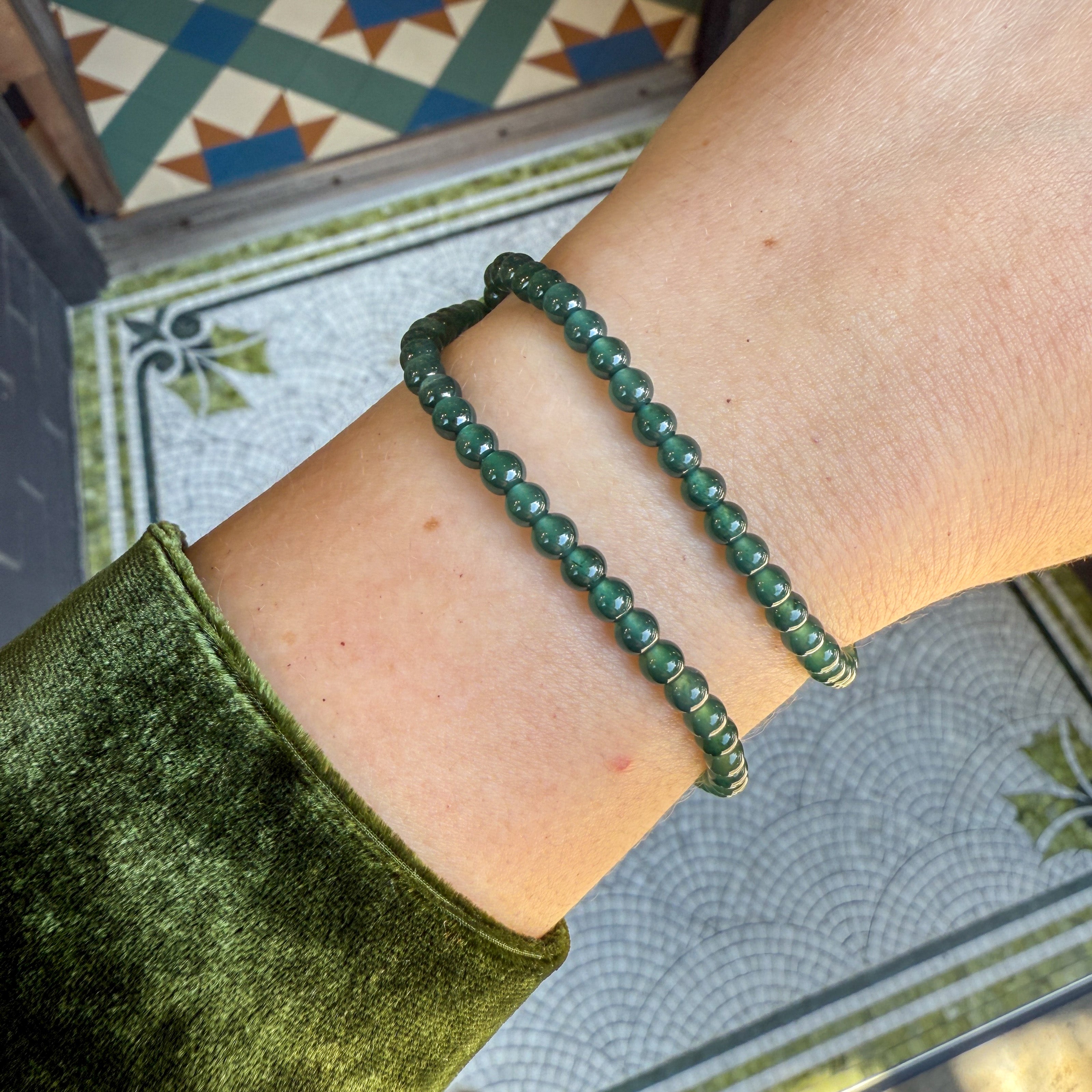 4.3 mm Icy Guatemalan Jadeite Jade Bead Strand