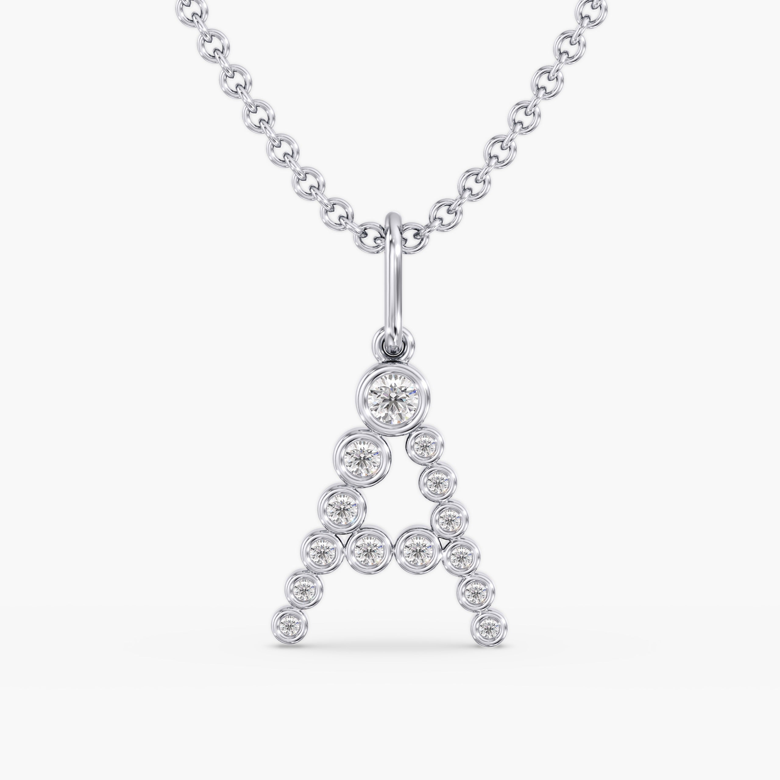 Lab Grown Diamond Bezel Letter Charm/Pendant