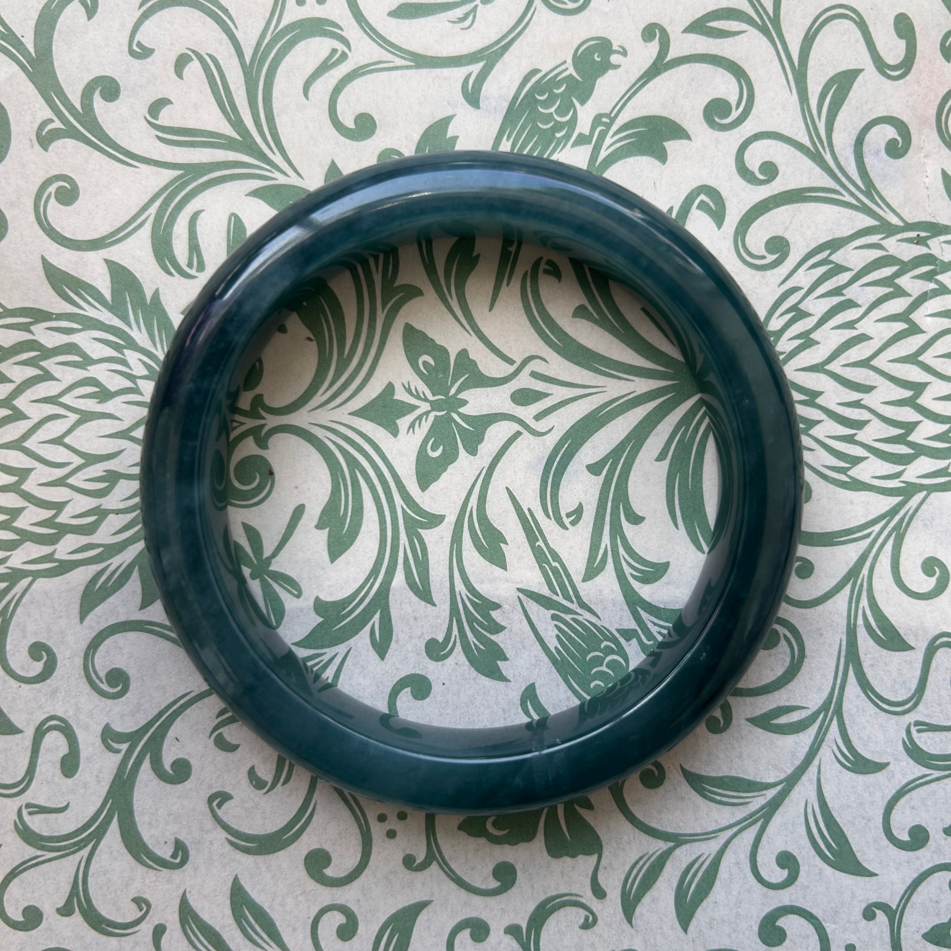 Green Blue Guatemalan Jade Bangle 66 mm