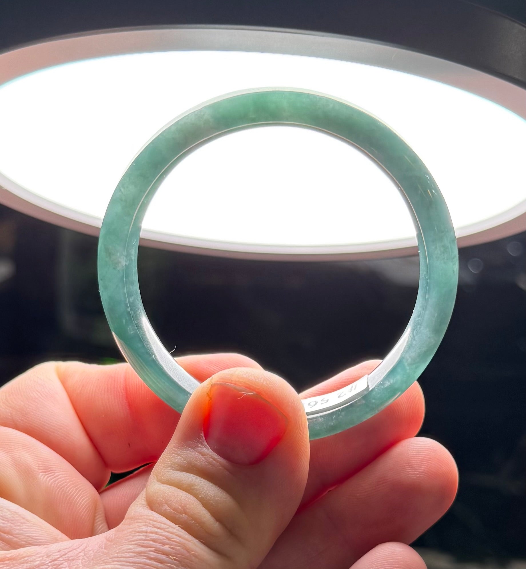 Green Blue Guatemalan Jade Bangle 56mm