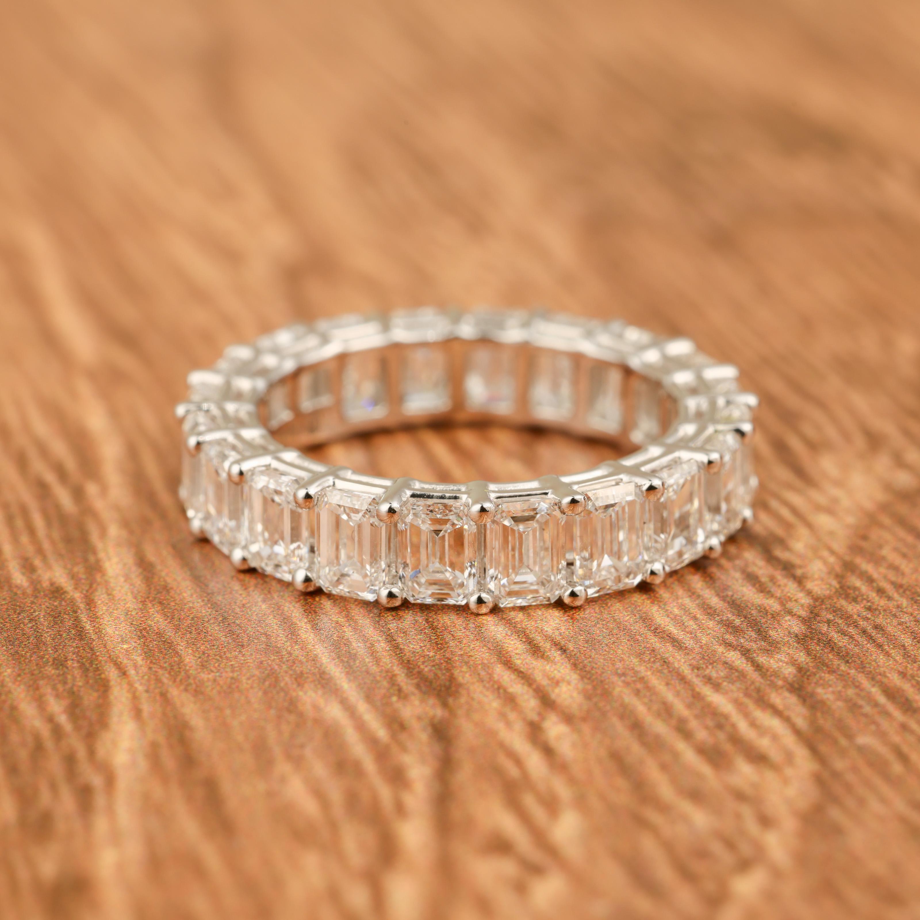 Platinum 5ctw Emerald Cut LG Diamond Band