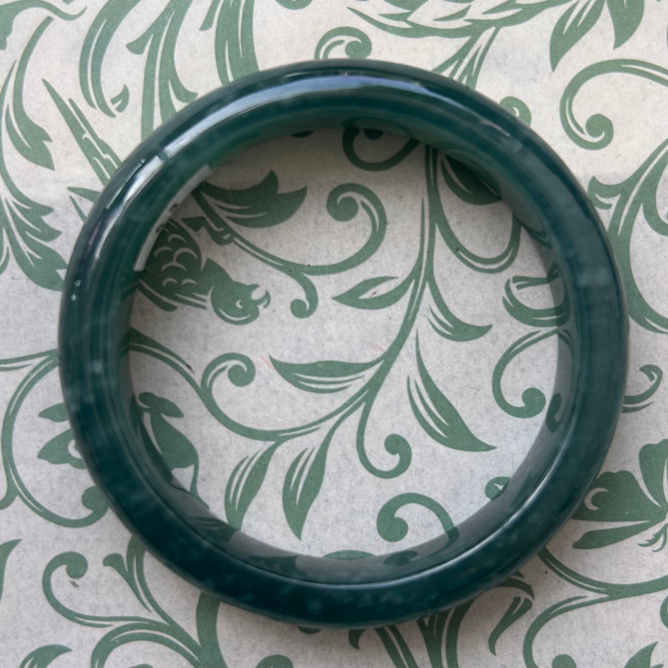 Green Blue Guatemalan Honey Jade Bangle 53 mm