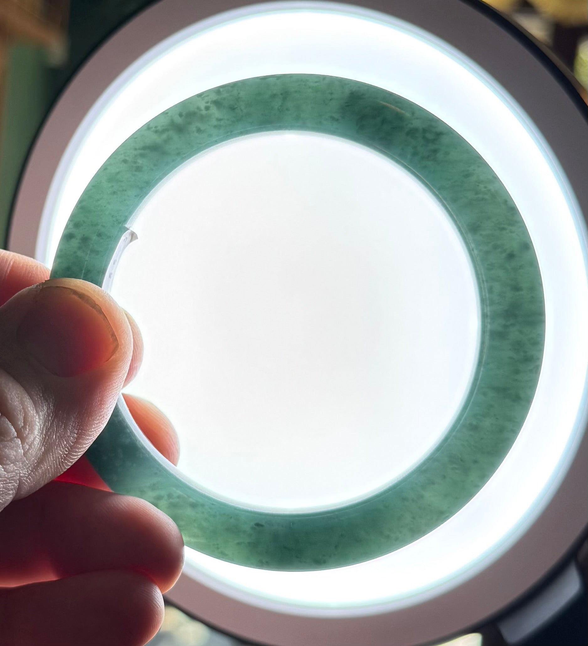 Green Blue Guatemalan Jade Bangle 65.5mm