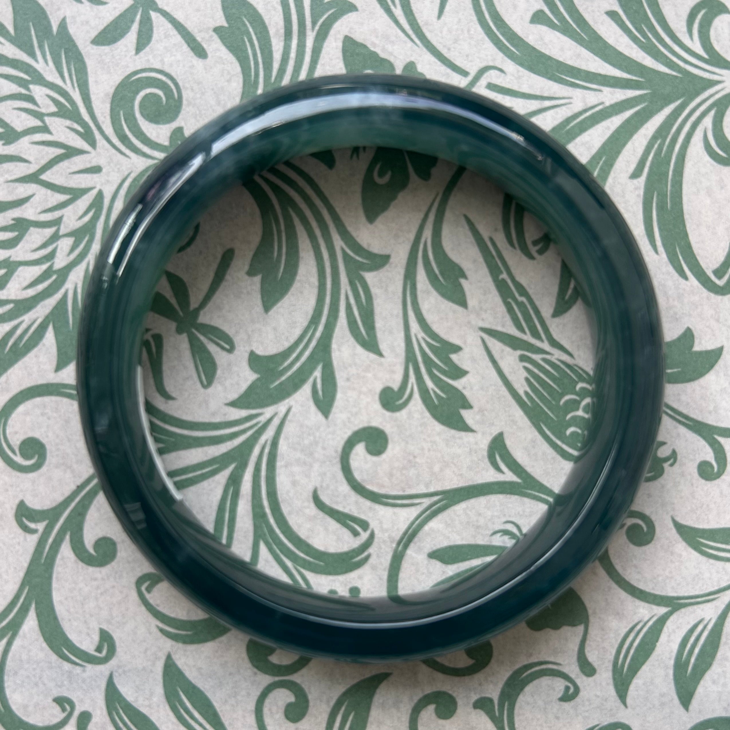 ICY Green Blue Guatemalan Honey Jade Bangle 53.5mm