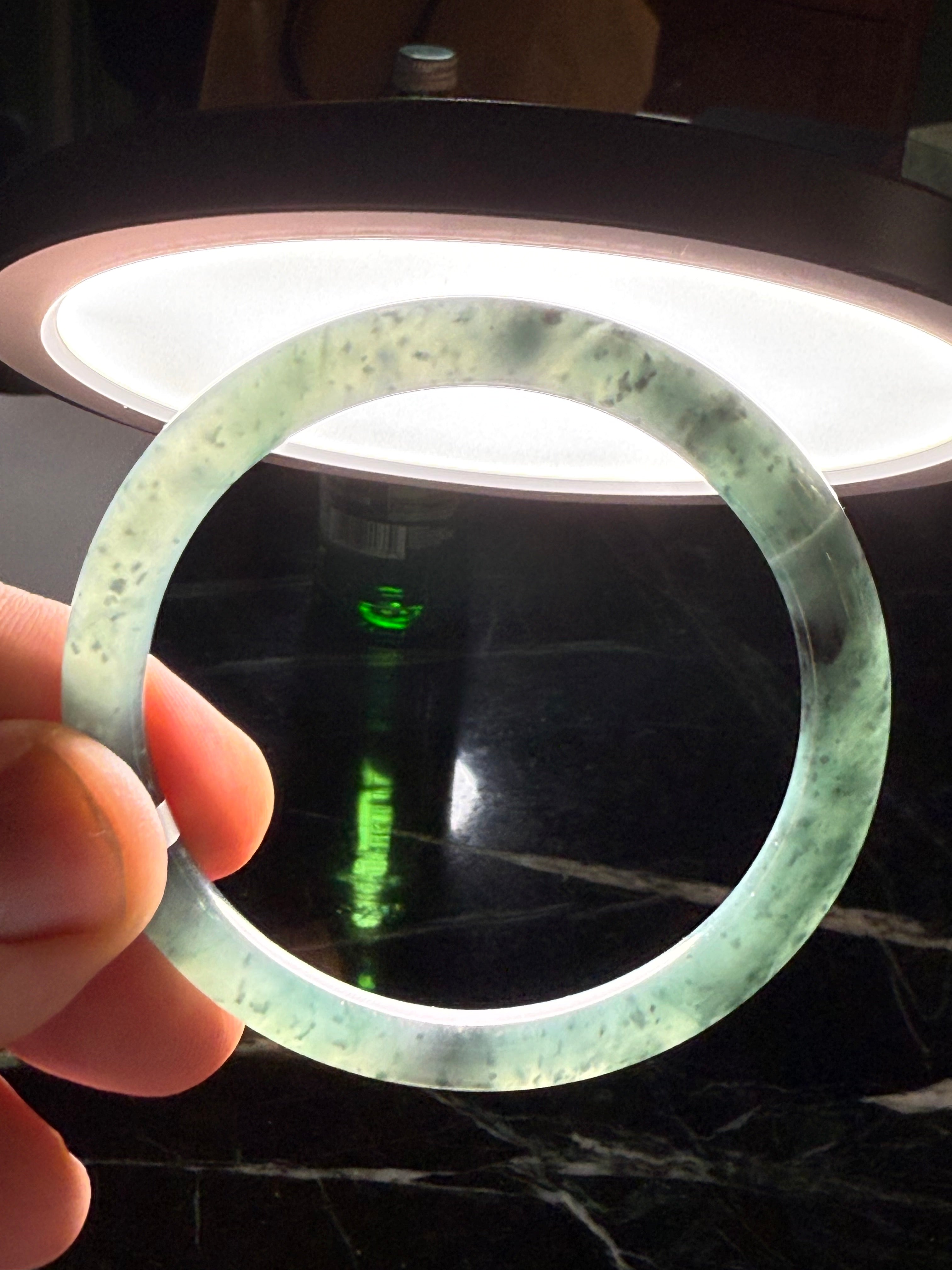 Green Blue Guatemalan Jade Bangle 63mm