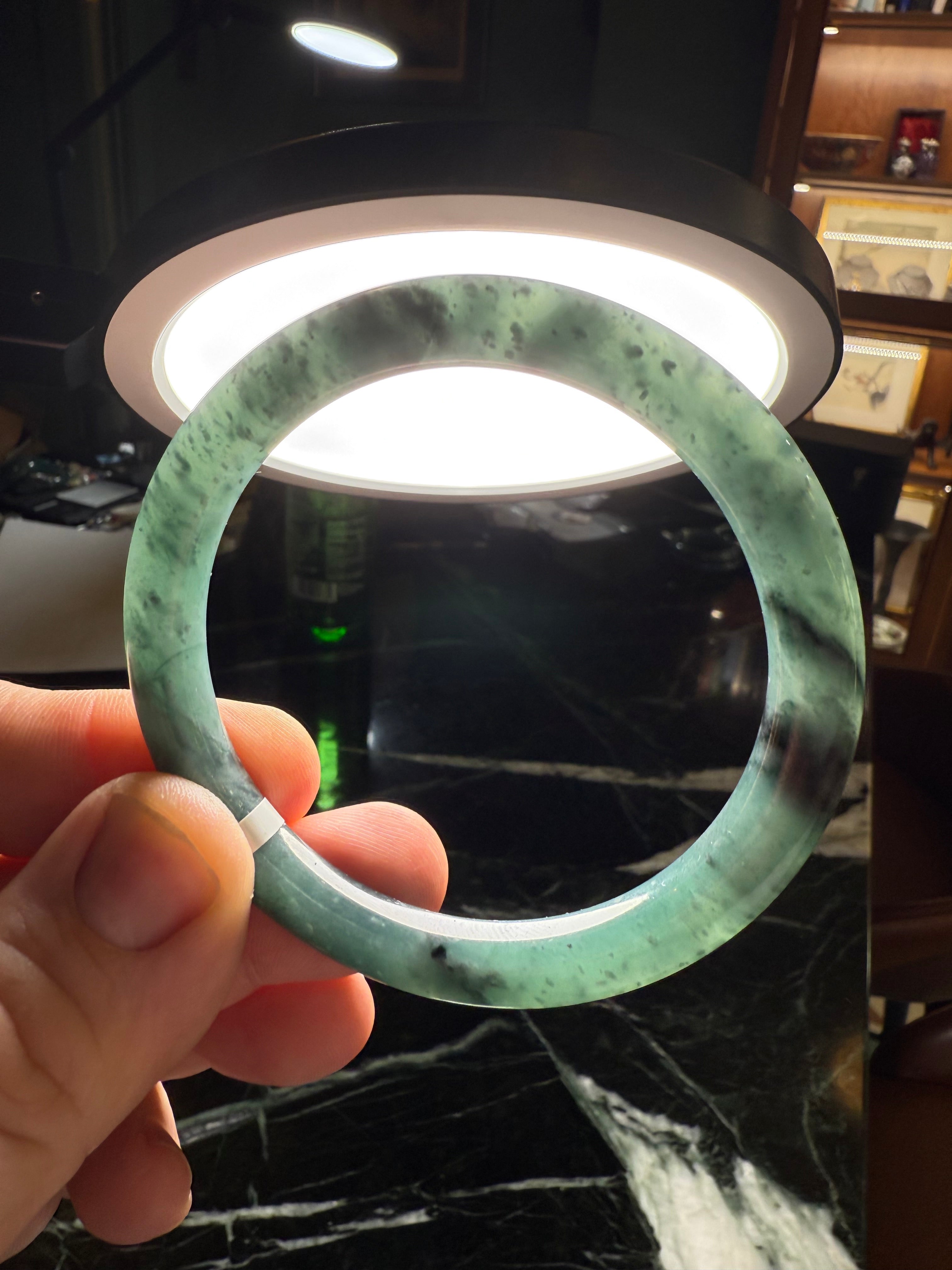 Green Blue Guatemalan Jade Bangle 67.5 mm