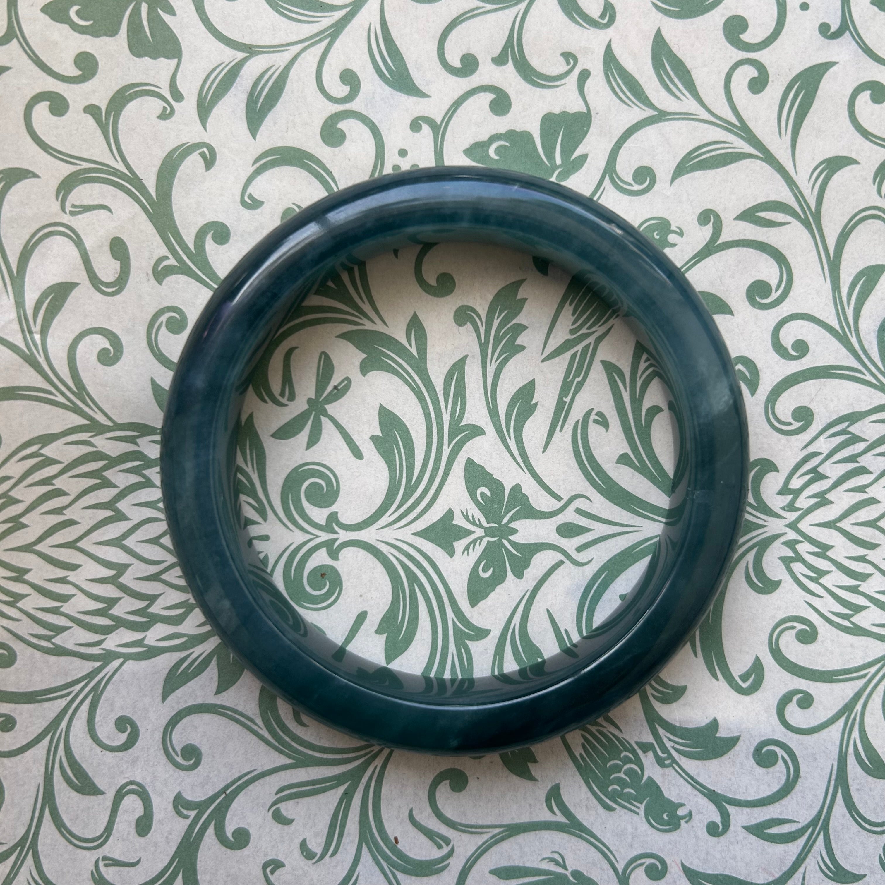 Green Blue Guatemalan Jade Bangle 66 mm