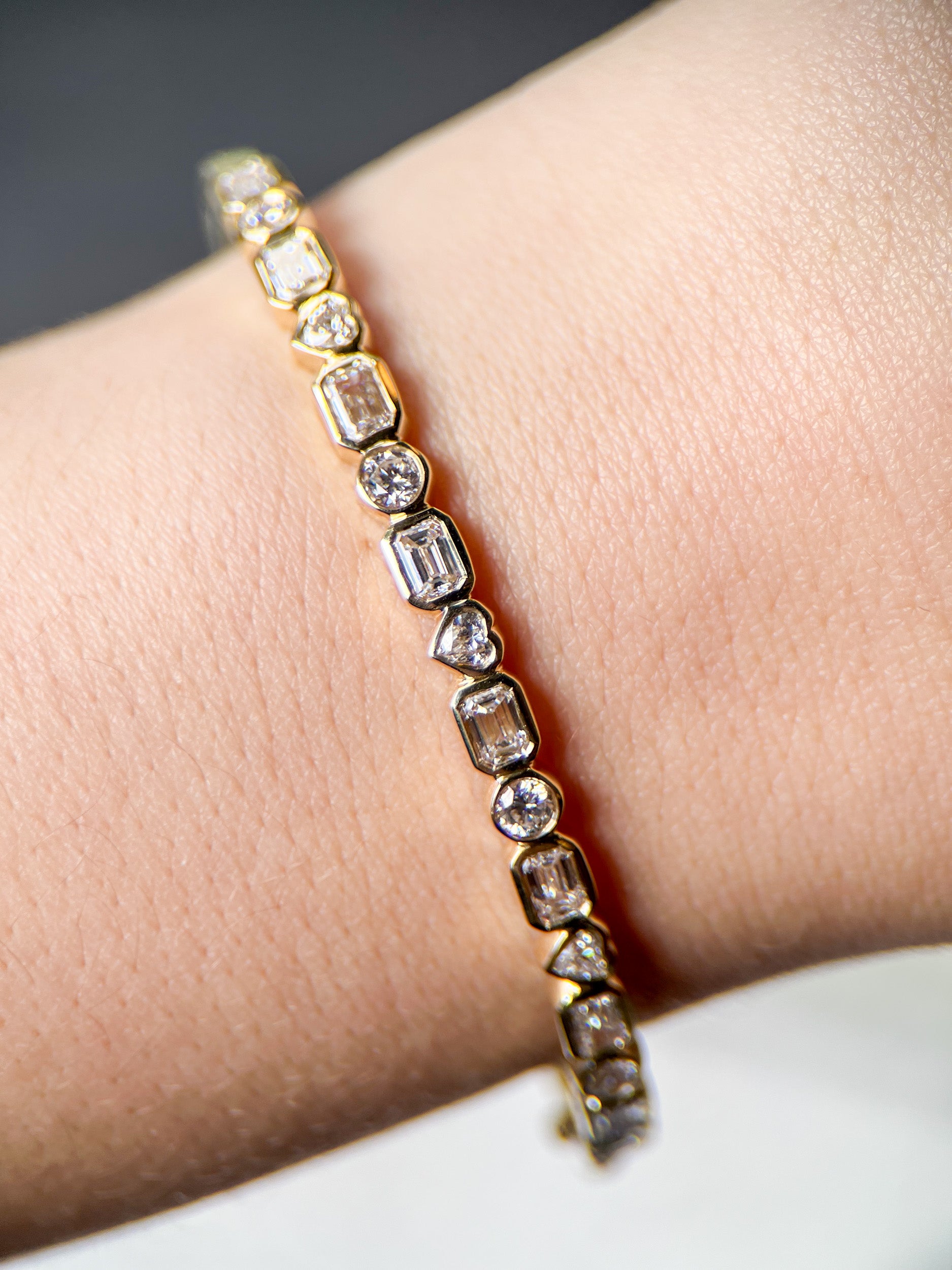 Multi-Shape Lab Grown Diamond Hinged Bangle