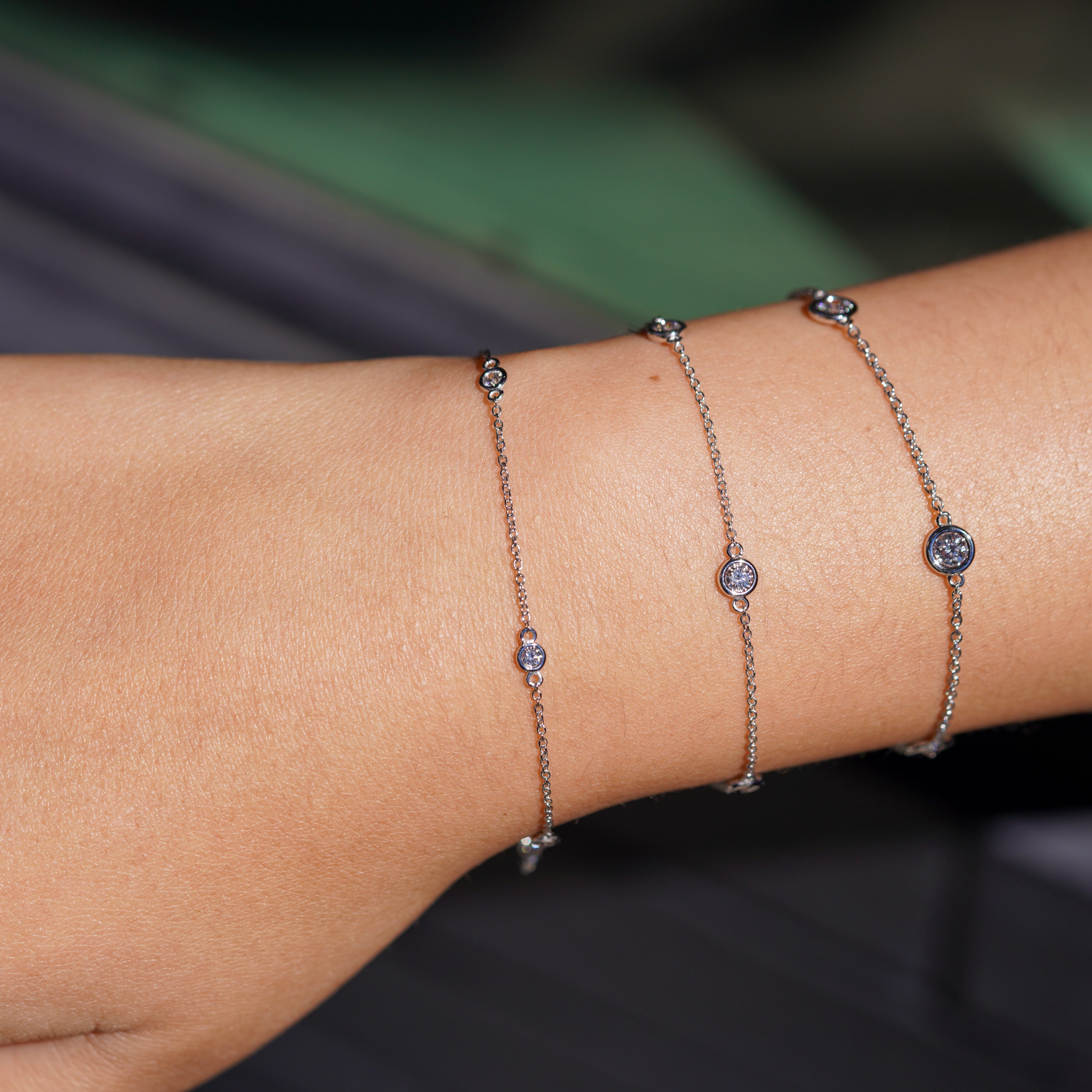 Round Lab Grown Diamond Station Bracelet