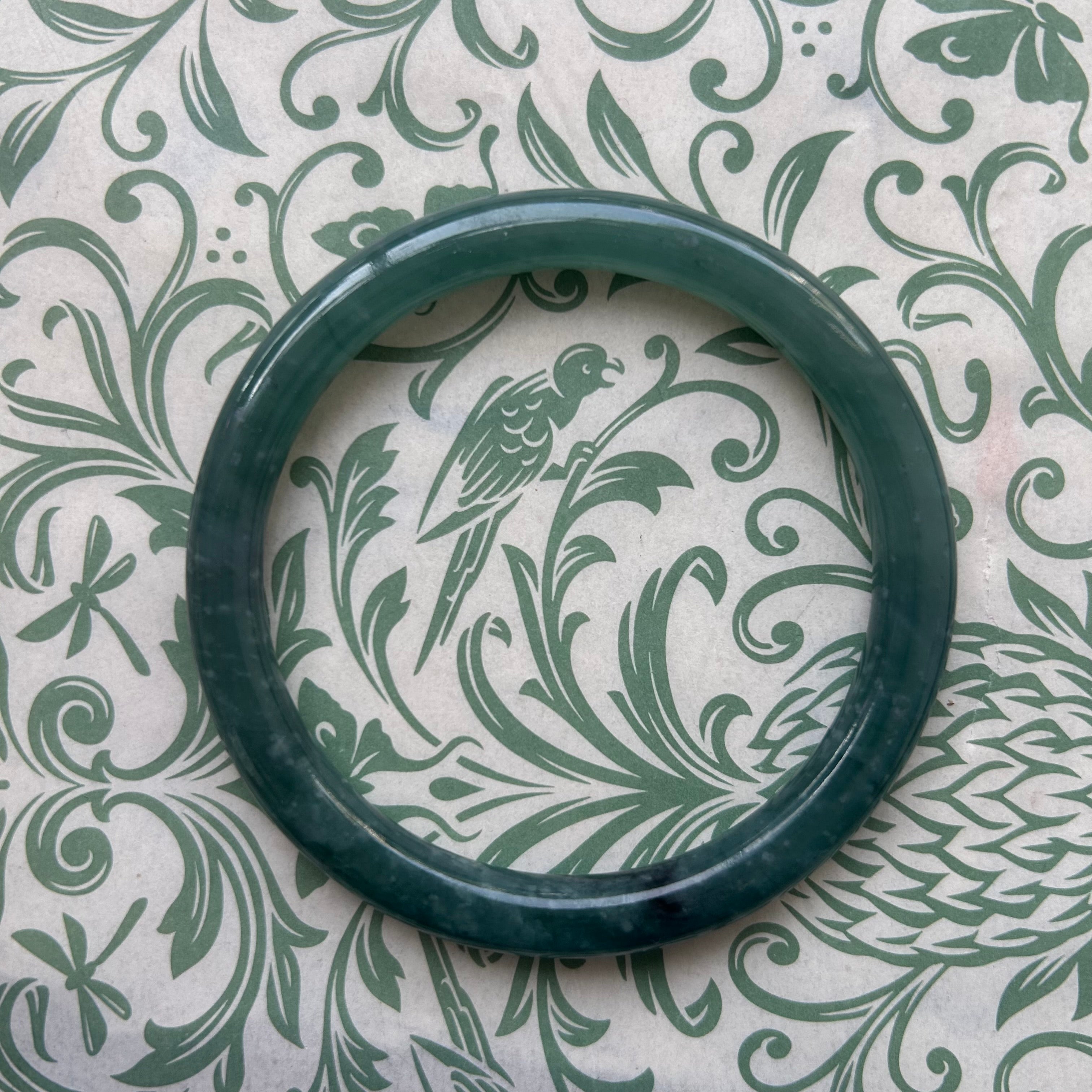 Green Blue Guatemalan Jade Bangle 63mm
