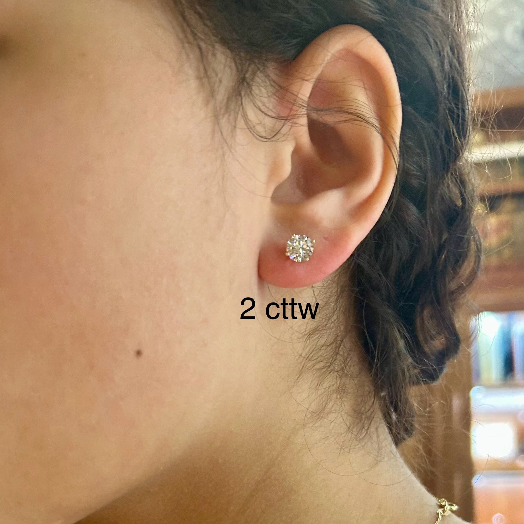 M & Co. Basket Setting Diamond Stud Earrings