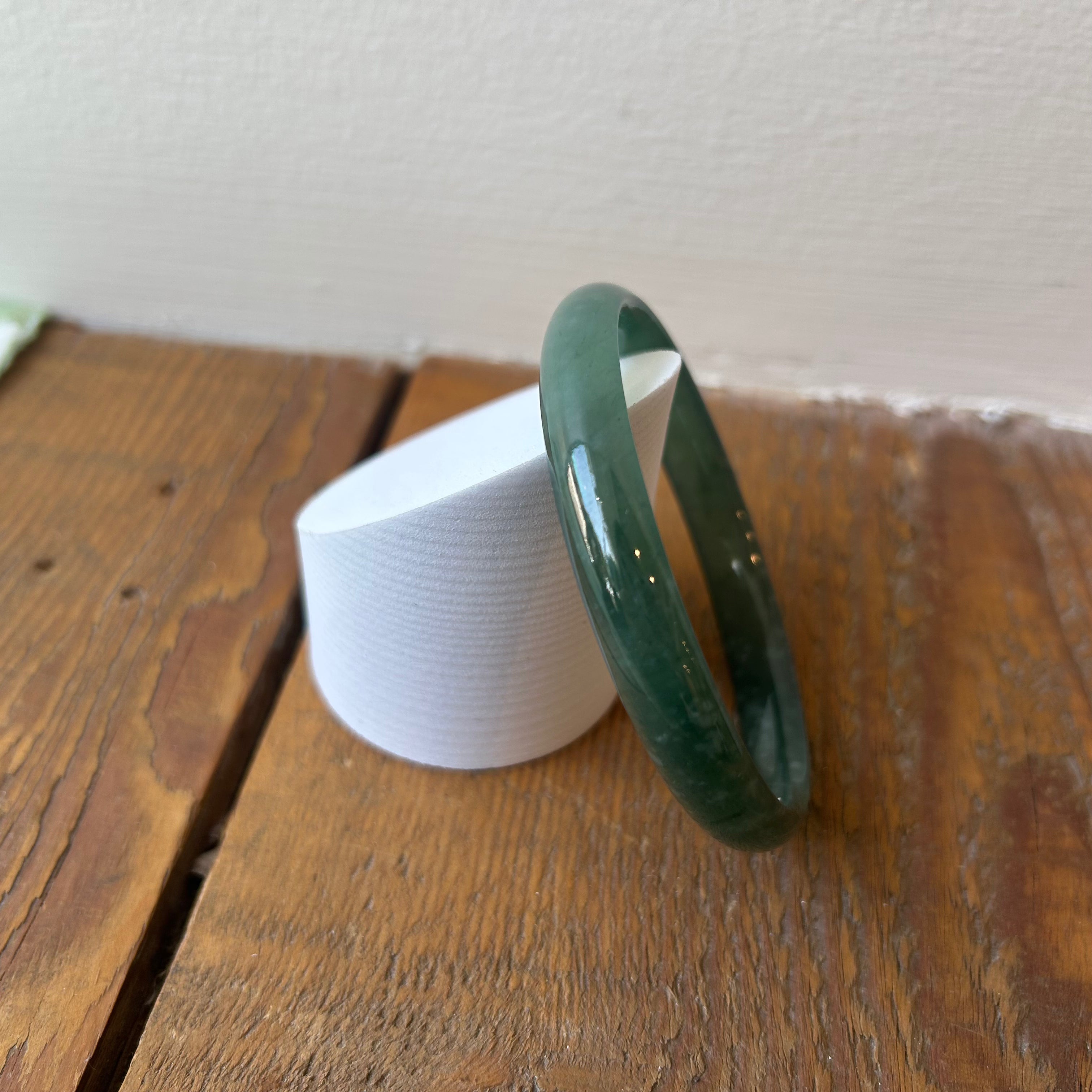 ICY Green Blue Guatemalan Honey Jade Bangle 65mm