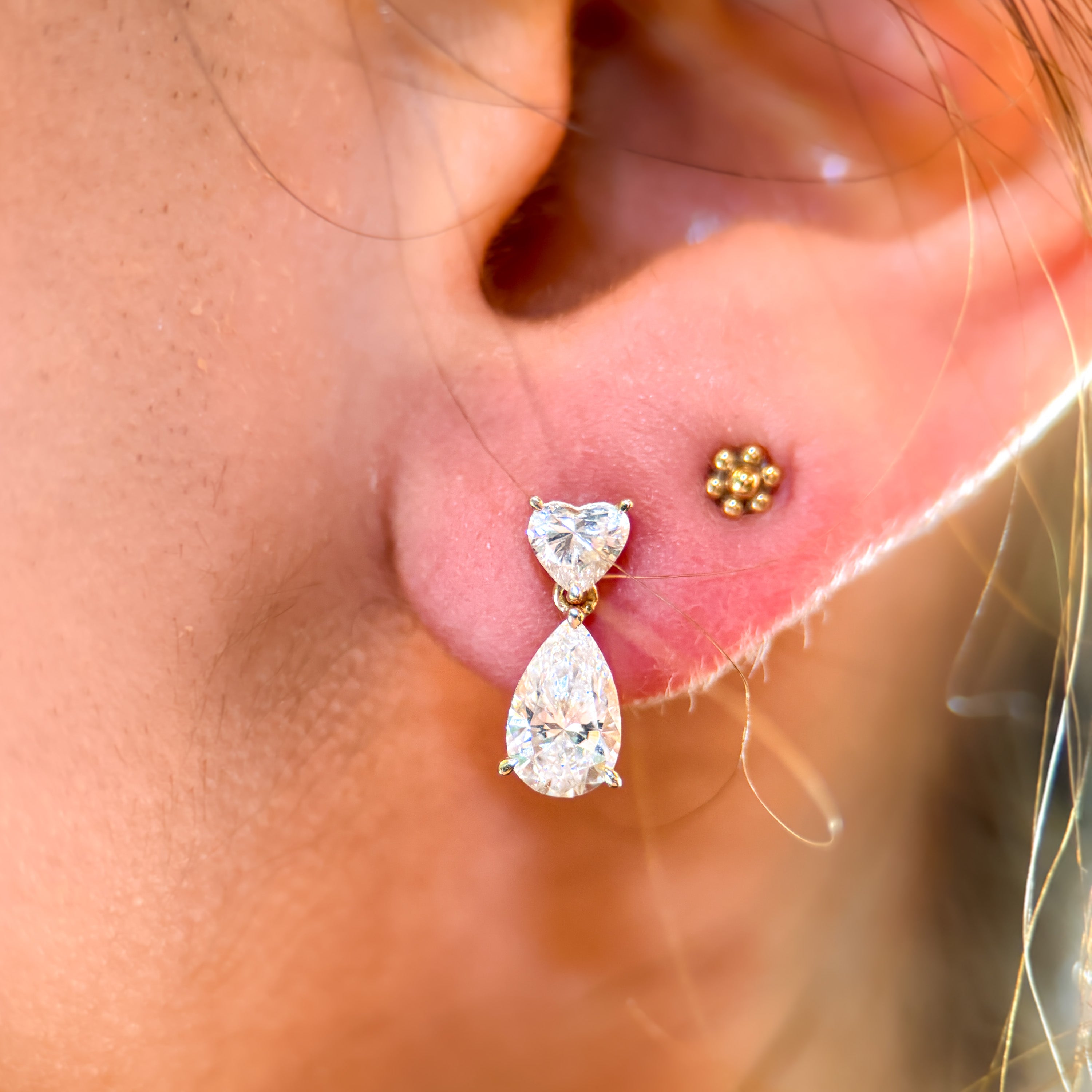 M & Co. Lab Grown Diamond Heart & Pear Drop Earrings