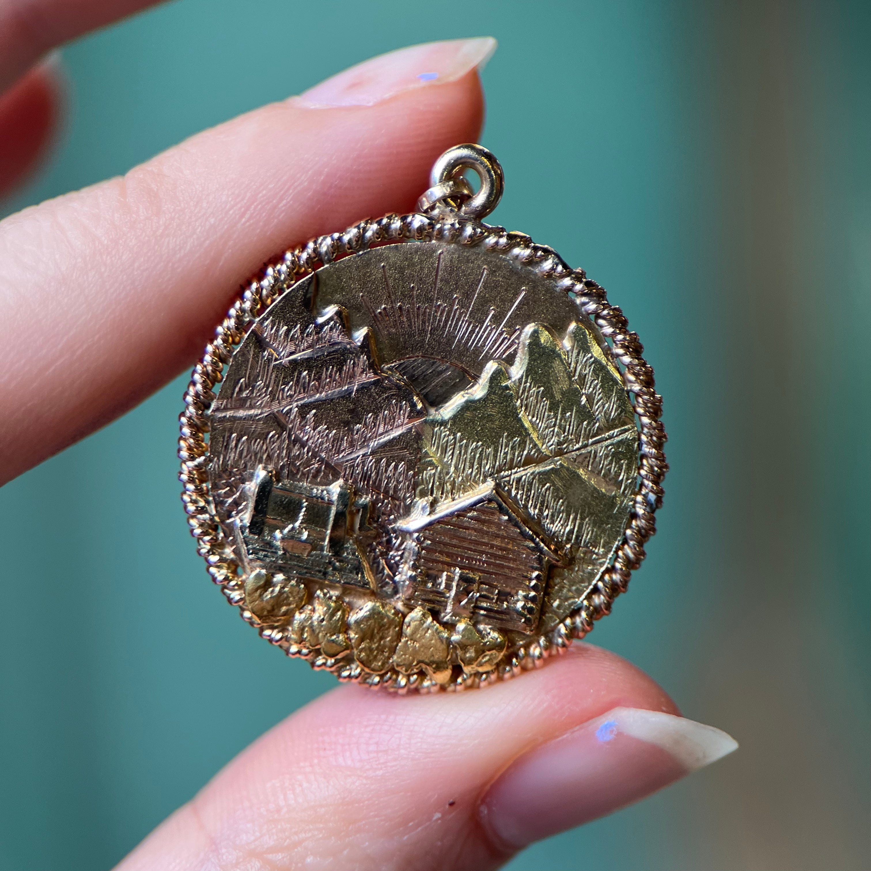Yellow & Rose Gold Gold Rush Pendant Medallion
