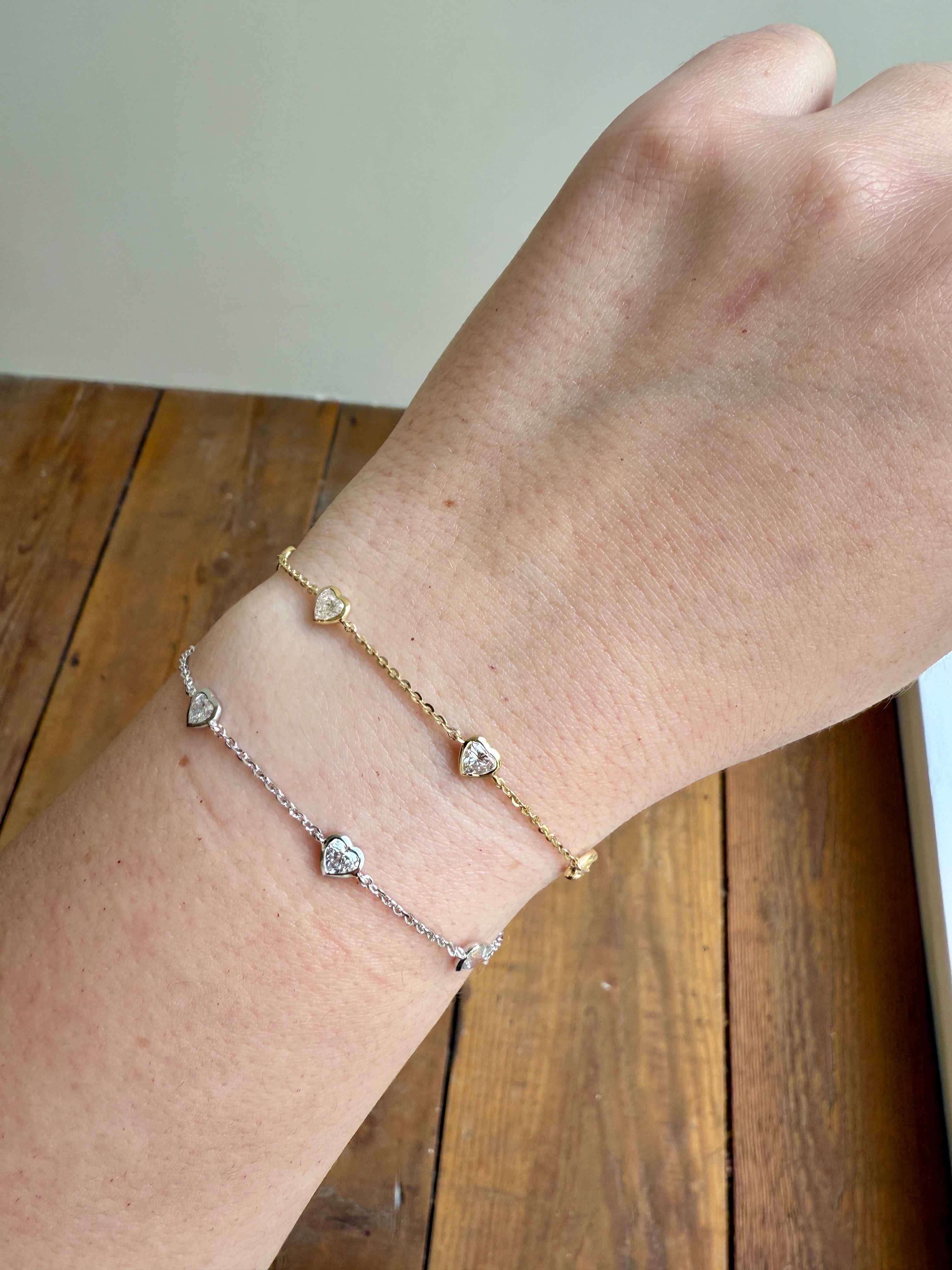 M & Co. Diamond Heart Station Bracelet