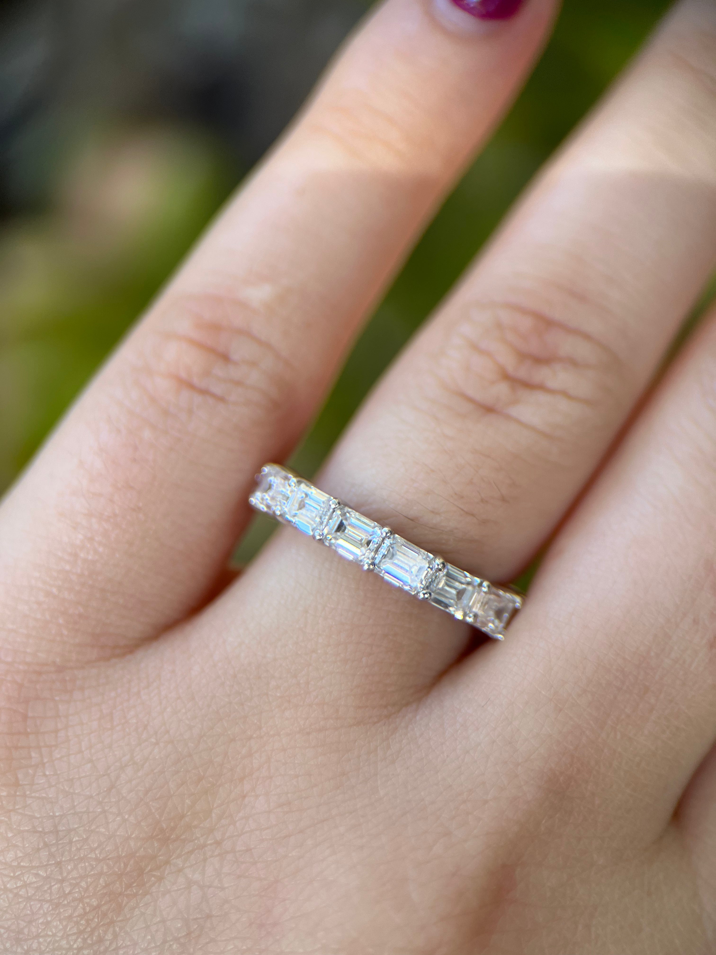 Emerald Cut Lab Grown Diamond Eternity Ring