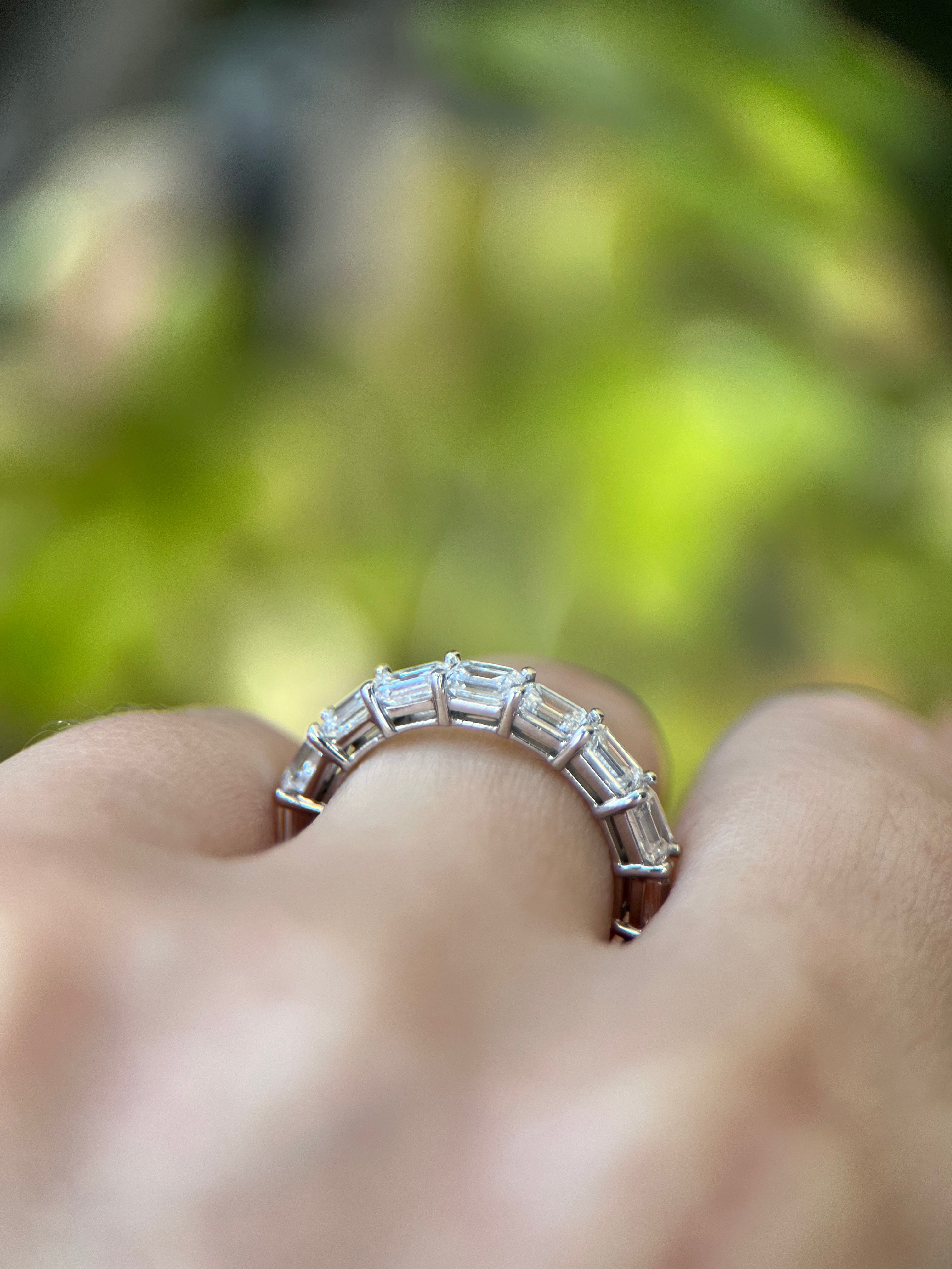 Emerald Cut Lab Grown Diamond Eternity Ring