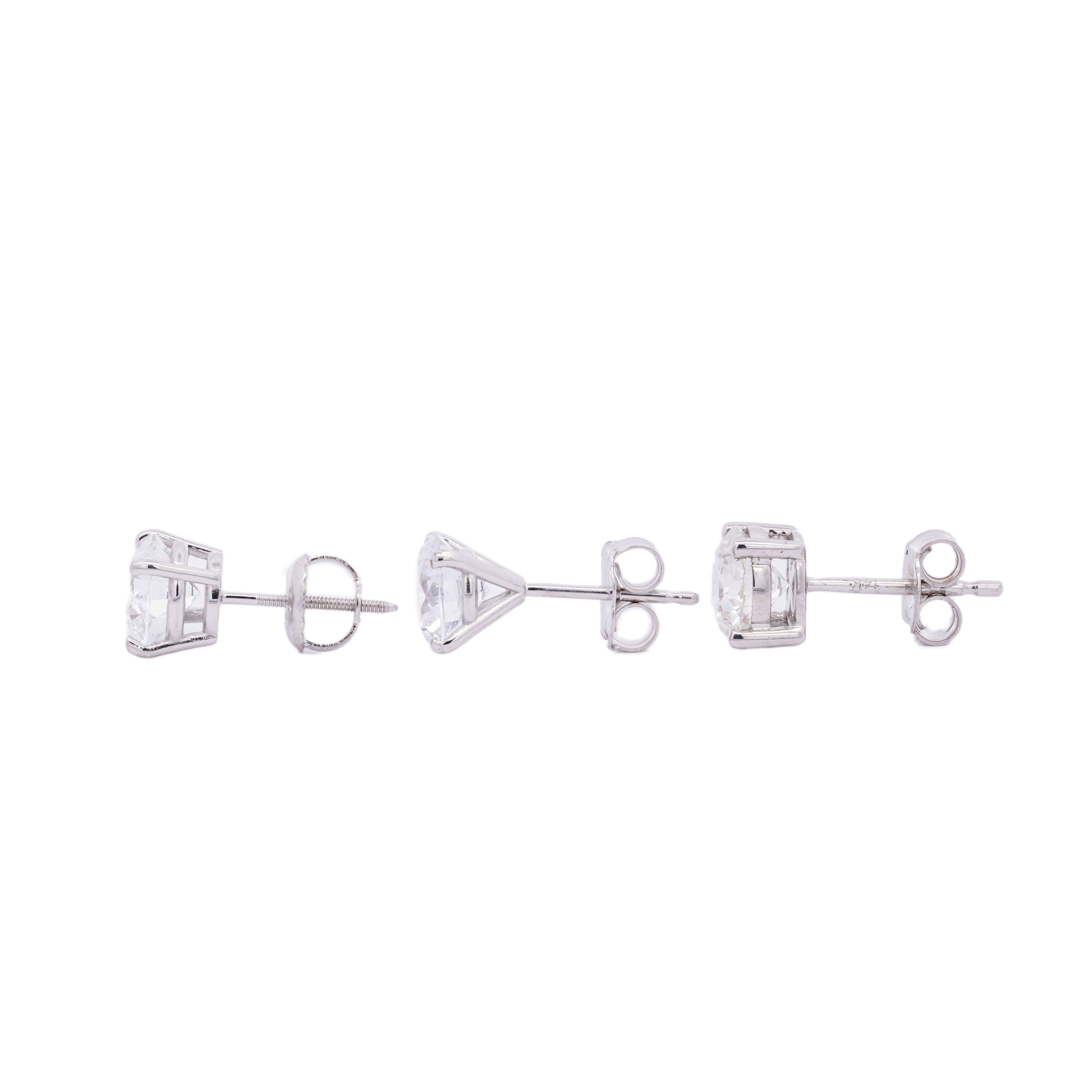 M & Co. Basket Setting Diamond Stud Earrings