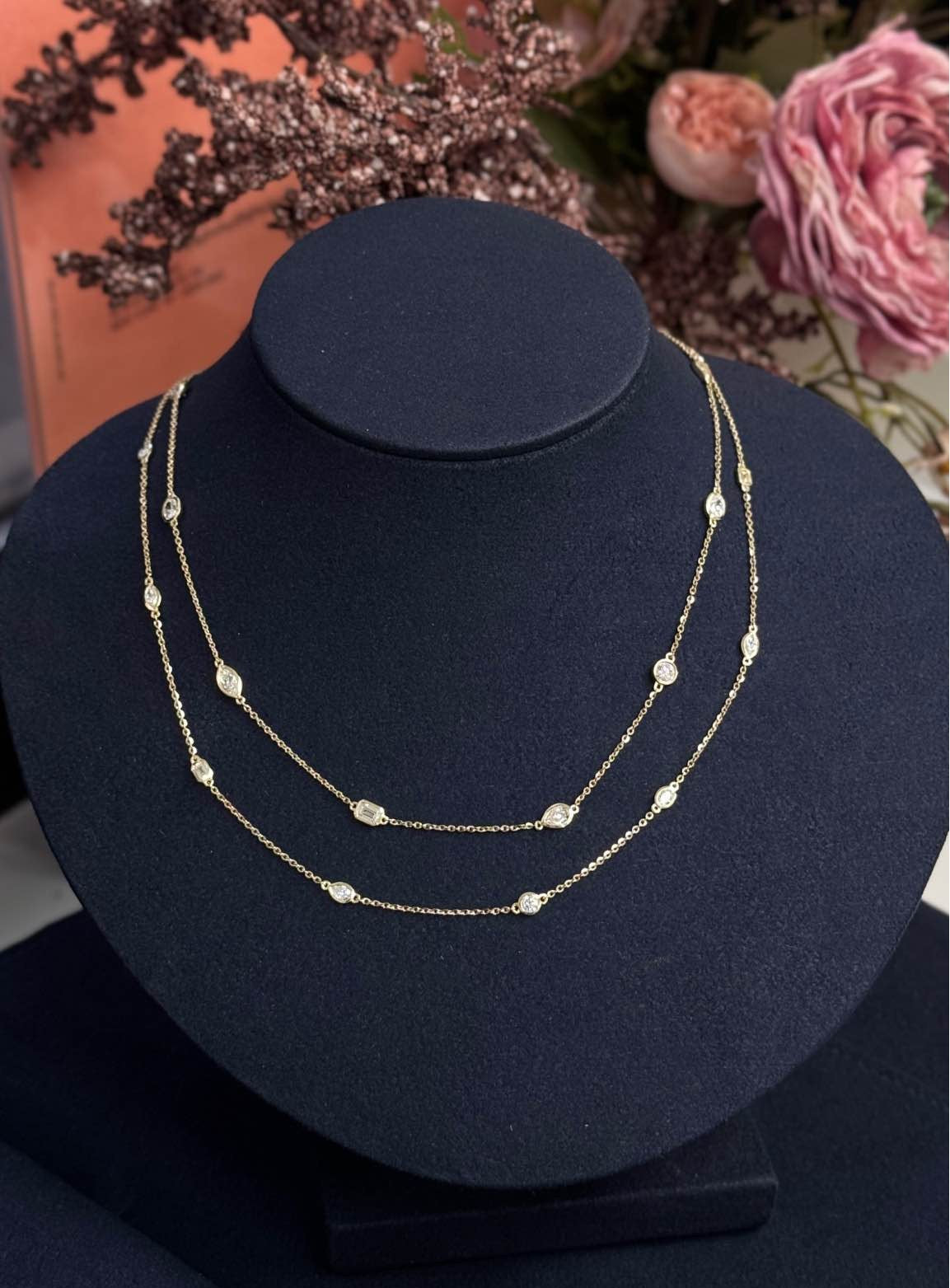 M & Co. Multi-Shape Diamond Station Necklace