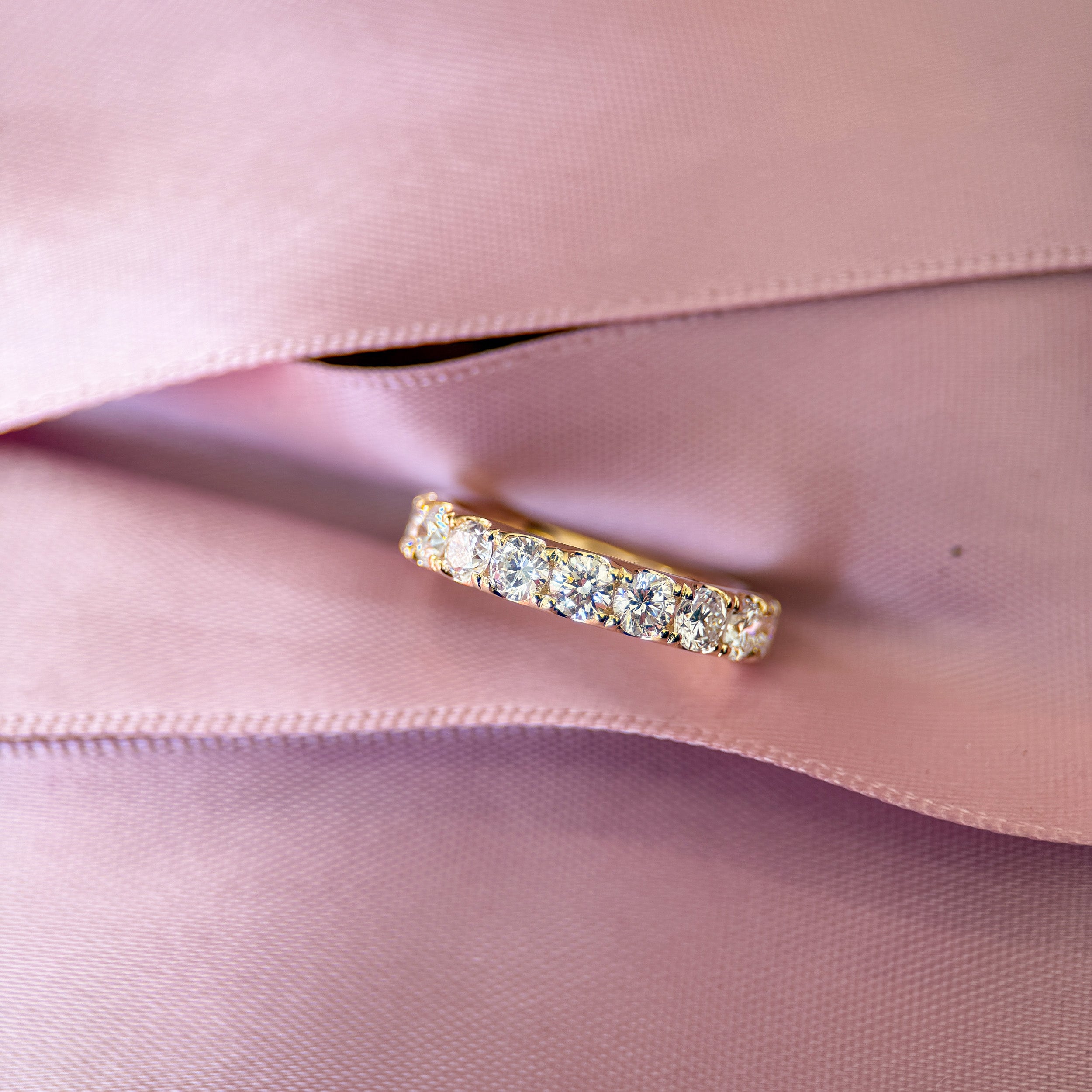 M & Co. Yellow Gold Pavé Lab Diamond Full Eternity Band