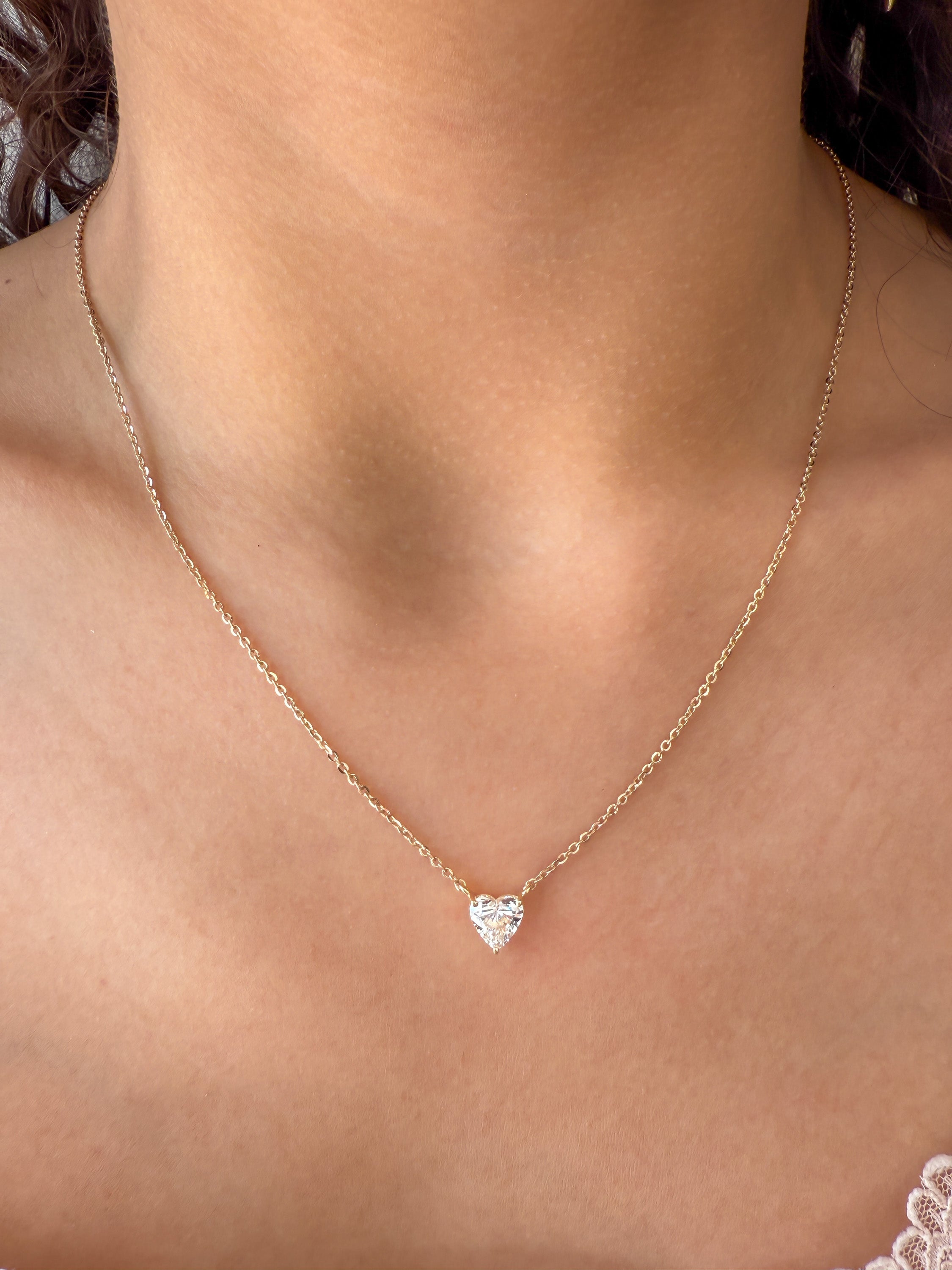 M & Co. Prong-Set Heart Pendant