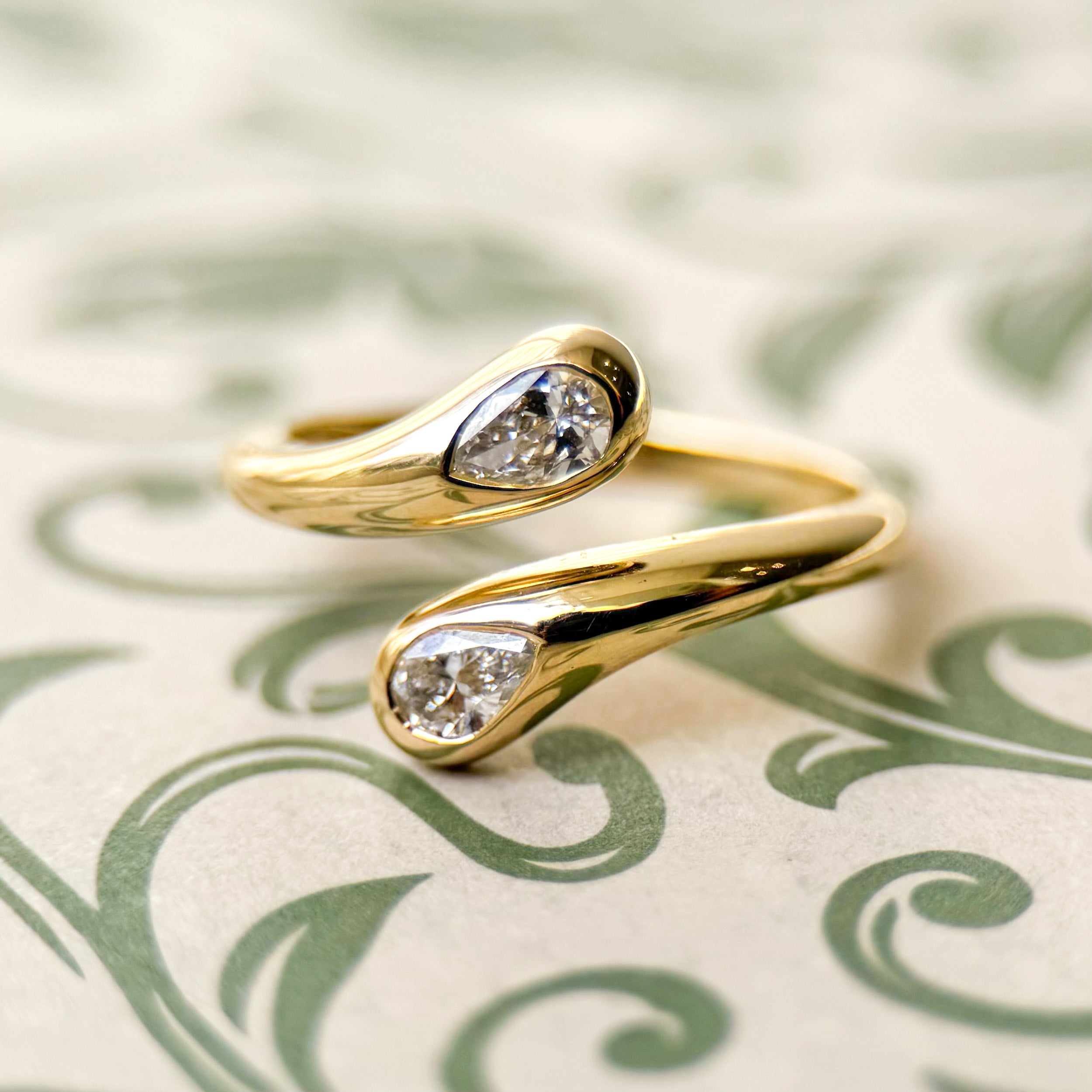 M & Co. Pear Diamond Bypass Ring