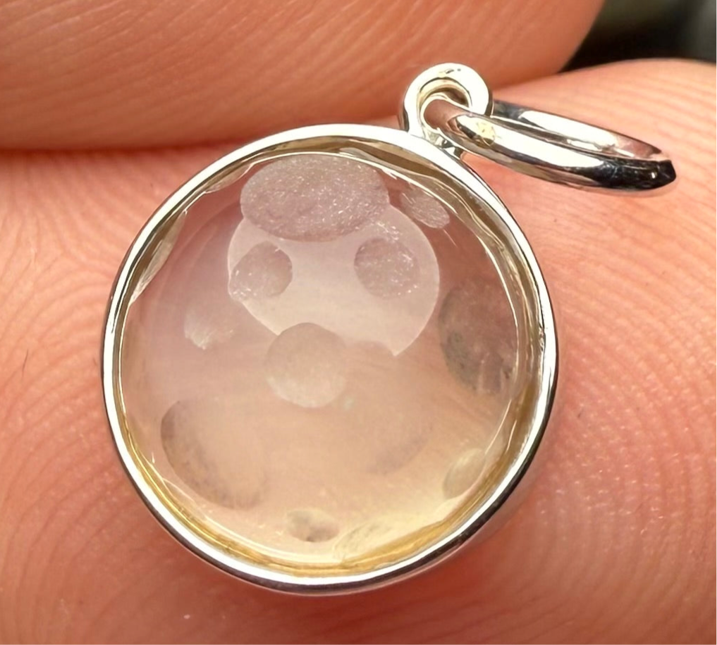 Hand-Carved Moonstone Moon Charm